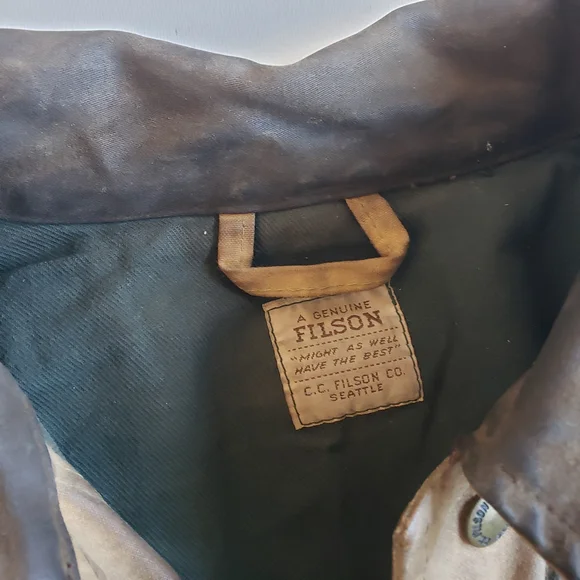 Vintage CC Filson 1990s Waxed Tin Cloth Cruiser Jacket Fully Lined Hunting Ranch - Picture 6 of 16